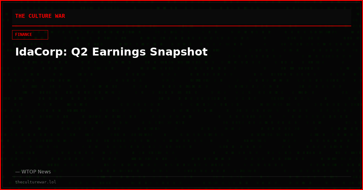 IdaCorp: Q2 Earnings Snapshot