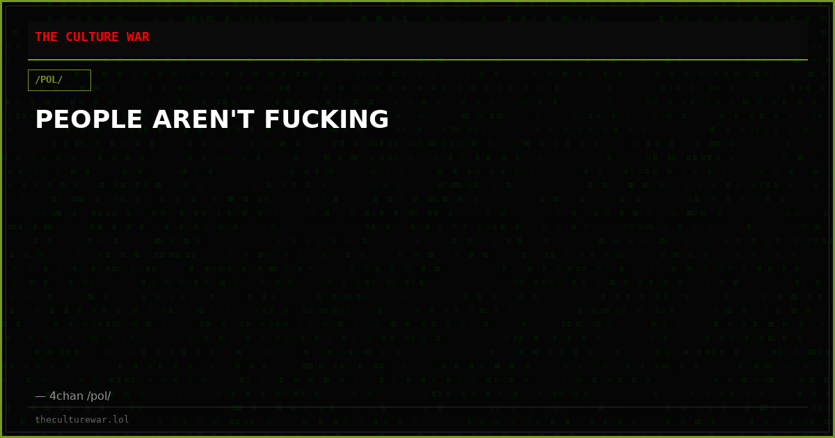 PEOPLE AREN'T FUCKING