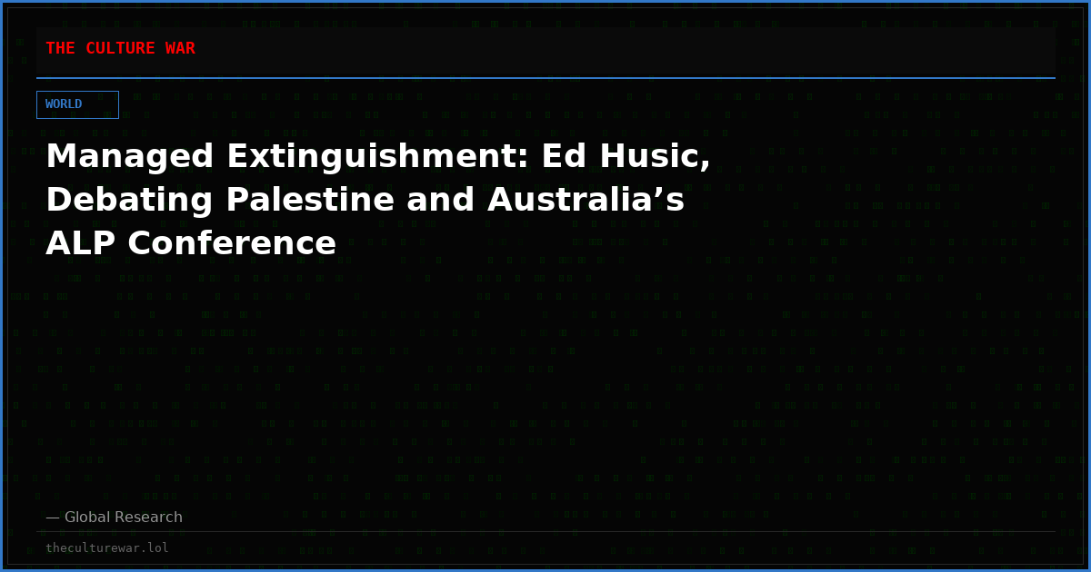 Managed Extinguishment: Ed Husic, Debating Palestine and Australia’s ALP Conference