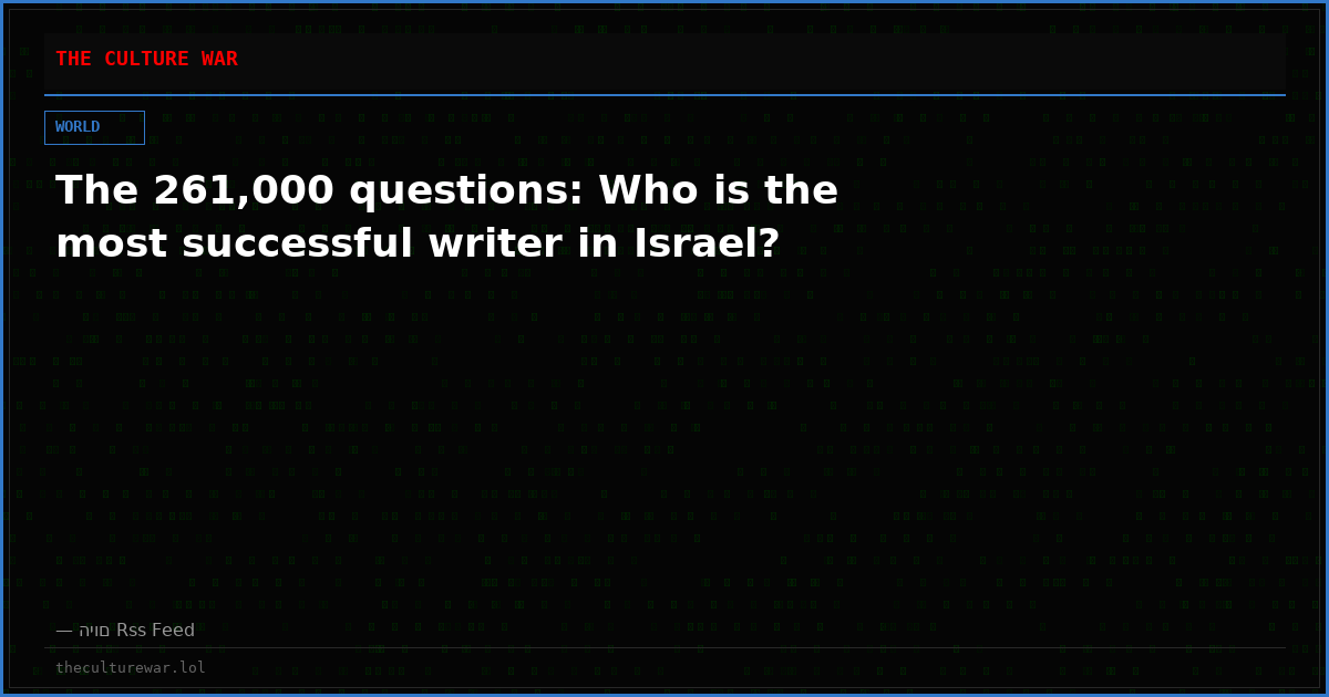 The 261,000 questions: Who is the most successful writer in Israel?