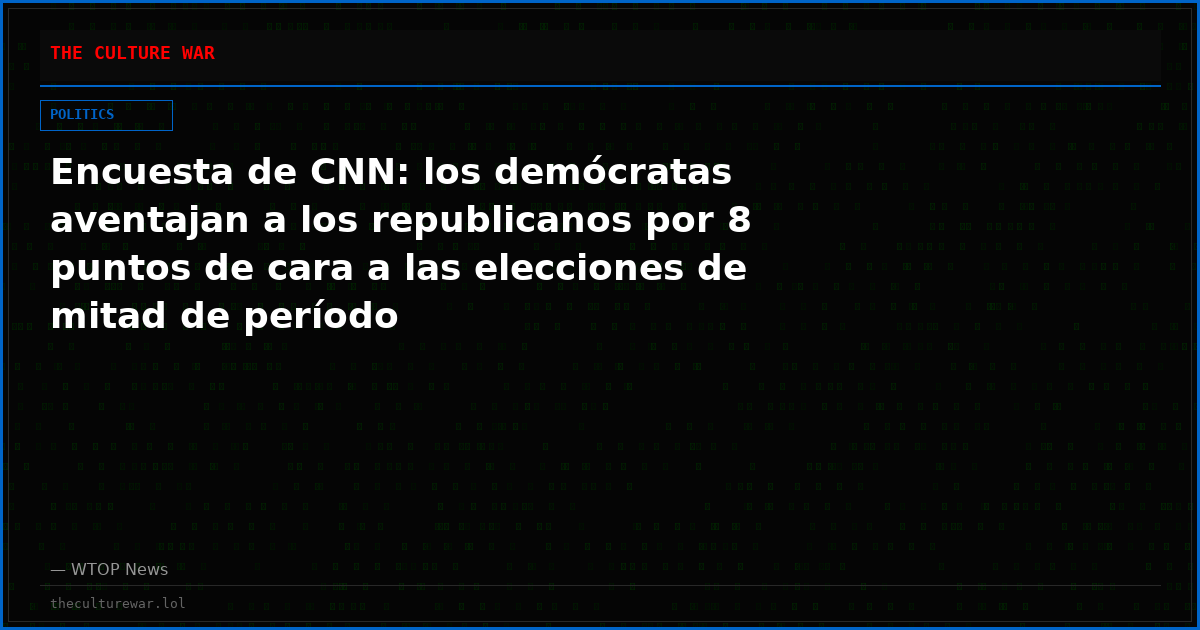Encuesta de CNN: los demócratas aventajan a los republicanos por 8 puntos de cara a las elecciones de mitad de período