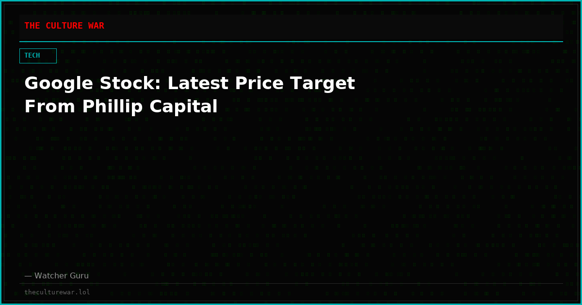 Google Stock: Latest Price Target From Phillip Capital