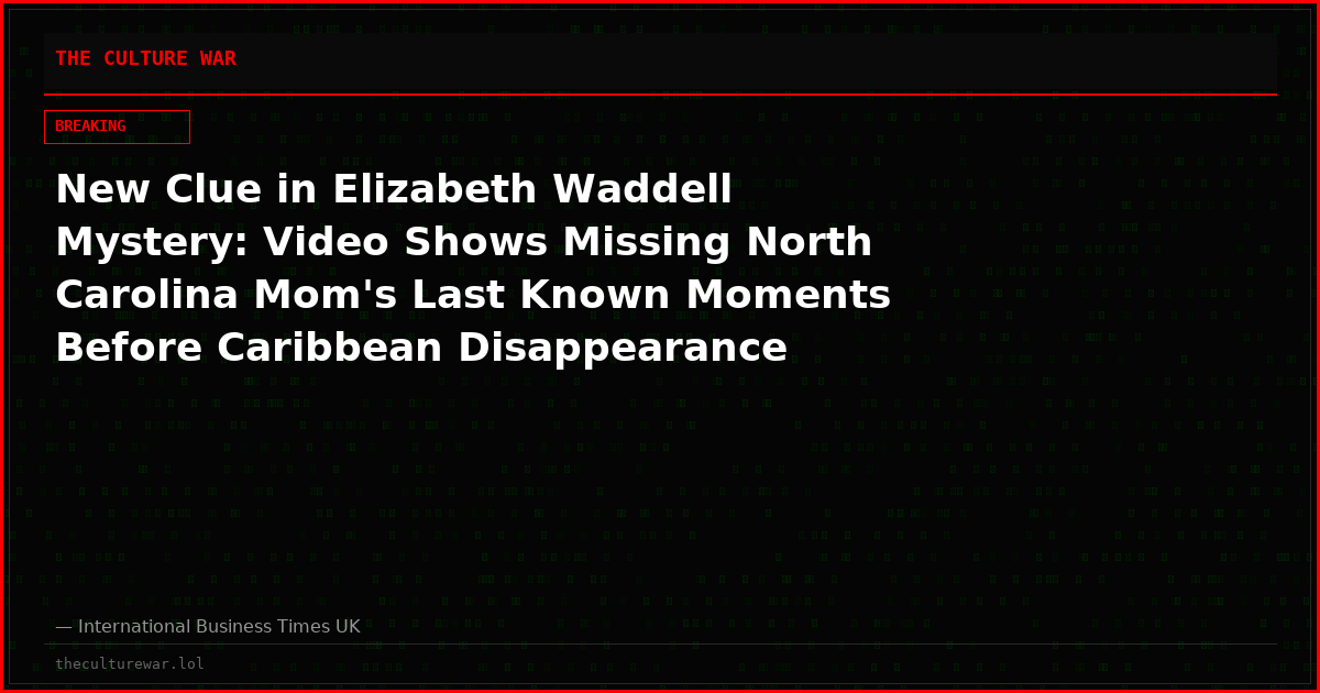 New Clue in Elizabeth Waddell Mystery: Video Shows Missing North Carolina Mom's Last Known Moments Before Caribbean Disappearance