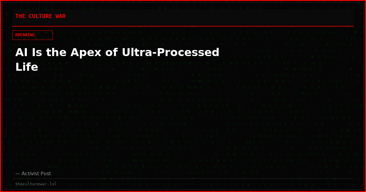 AI Is the Apex of Ultra-Processed Life