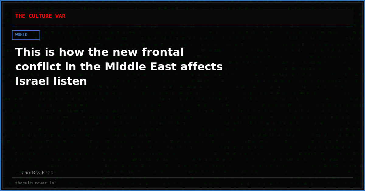 This is how the new frontal conflict in the Middle East affects Israel listen
