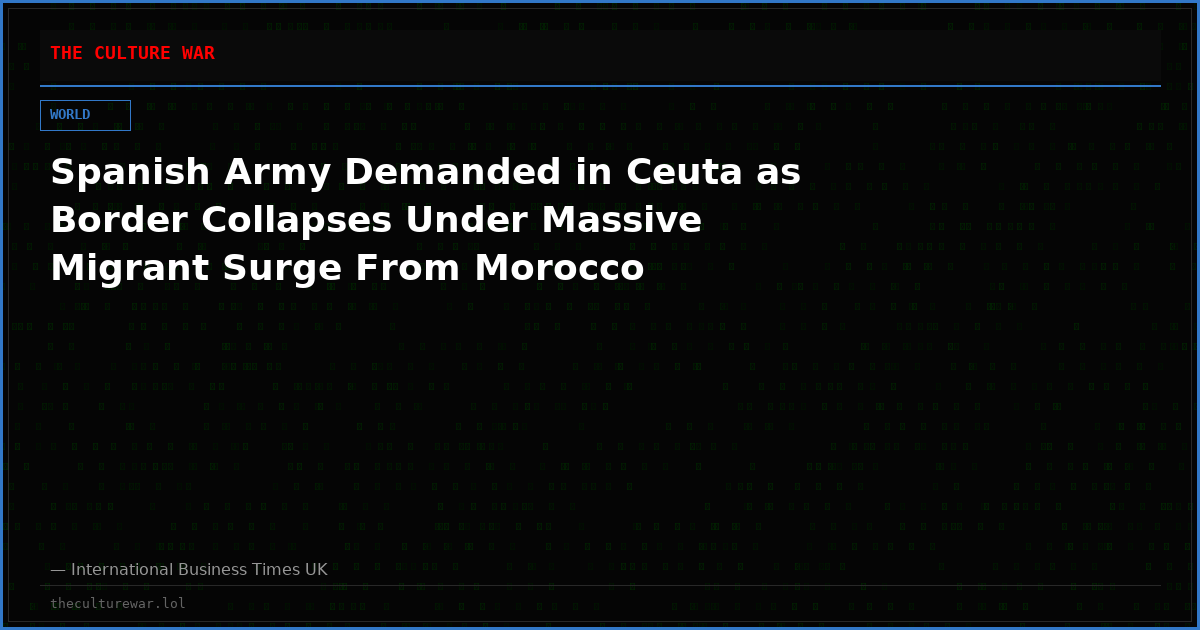 Spanish Army Demanded in Ceuta as Border Collapses Under Massive Migrant Surge From Morocco