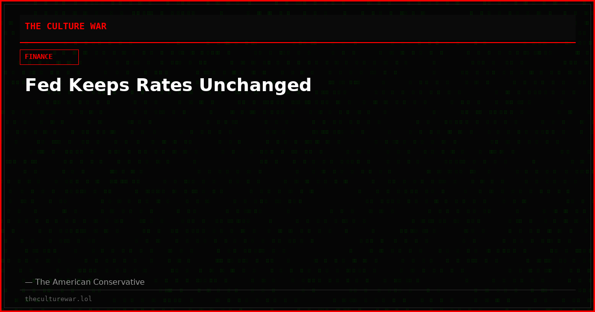 Fed Keeps Rates Unchanged