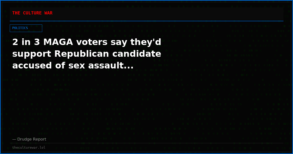 2 in 3 MAGA voters say they'd support Republican candidate accused of sex assault...