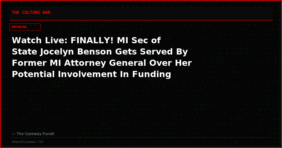 Watch Live: FINALLY! MI Sec of State Jocelyn Benson Gets Served By Former MI Attorney General Over Her Potential Involvement In Funding Hate Groups Like KKK While Sitting on SPLC Board and More! The WAR Zone Podcast With Wayne Allyn Root Presented by The Gateway Pundit