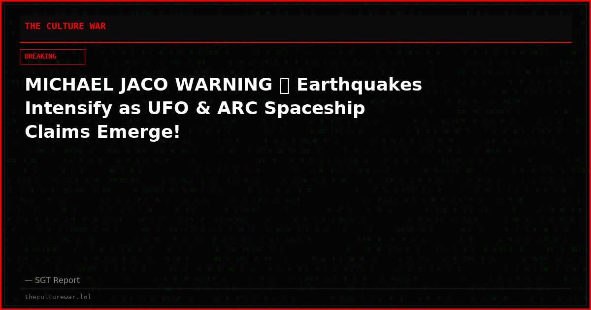 MICHAEL JACO WARNING 🚨 Earthquakes Intensify as UFO & ARC Spaceship Claims Emerge!