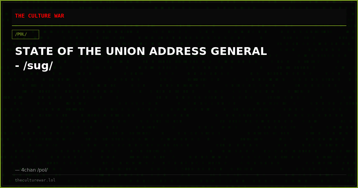 STATE OF THE UNION ADDRESS GENERAL - /sug/