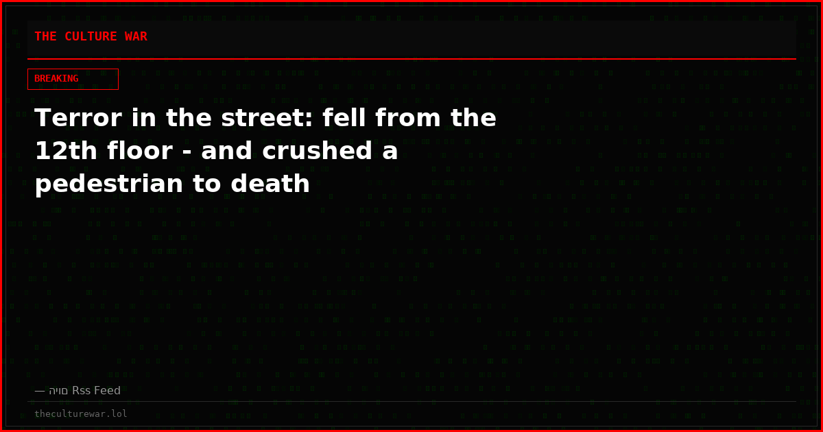 Terror in the street: fell from the 12th floor - and crushed a pedestrian to death
