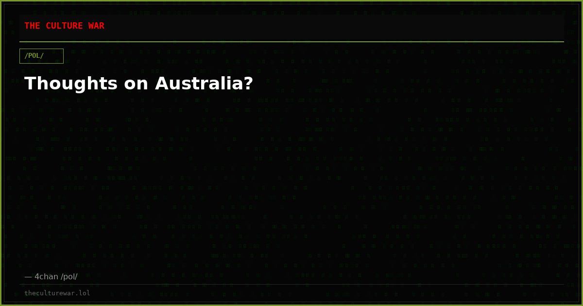 Thoughts on Australia?