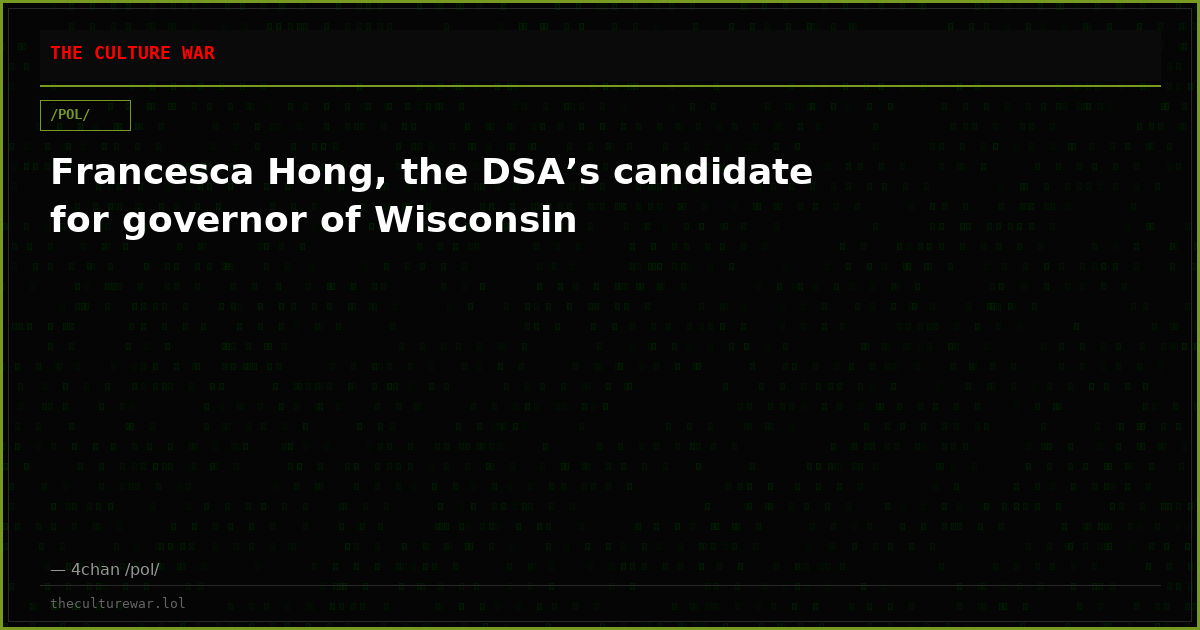 Francesca Hong, the DSA’s candidate for governor of Wisconsin