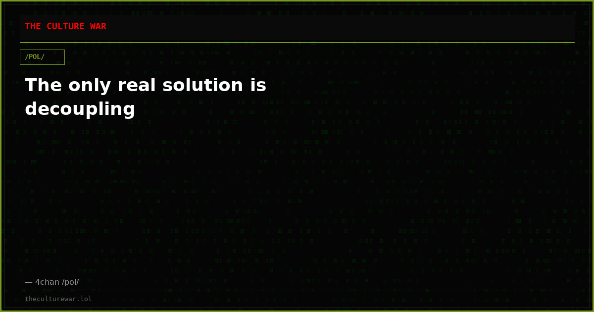 The only real solution is decoupling