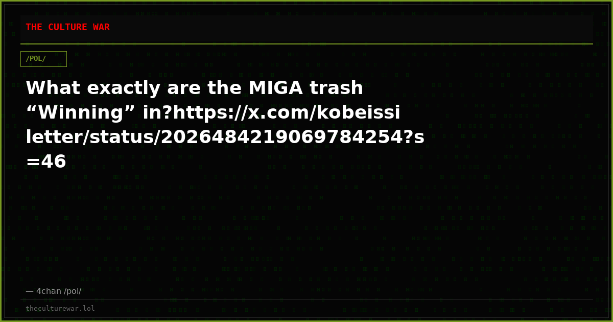 What exactly are the MIGA trash “Winning” in?https://x.com/kobeissiletter/status/2026484219069784254?s=46