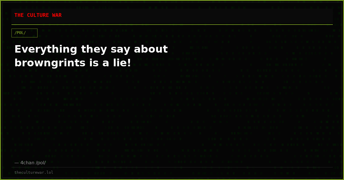 Everything they say about browngrints is a lie!