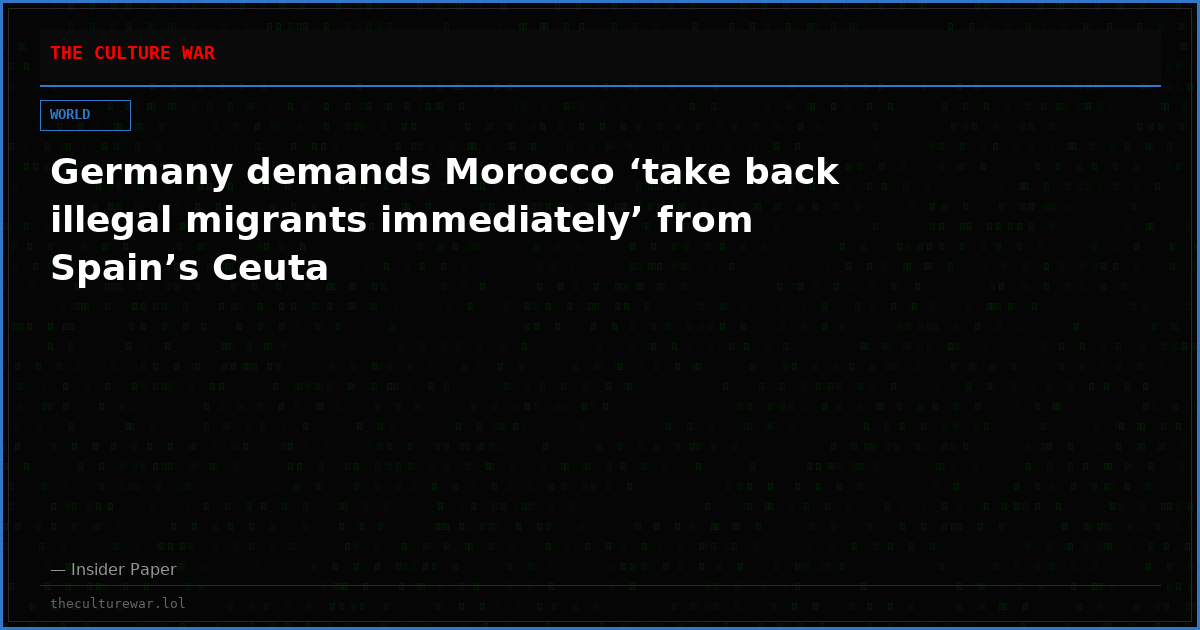 Germany demands Morocco ‘take back illegal migrants immediately’ from Spain’s Ceuta