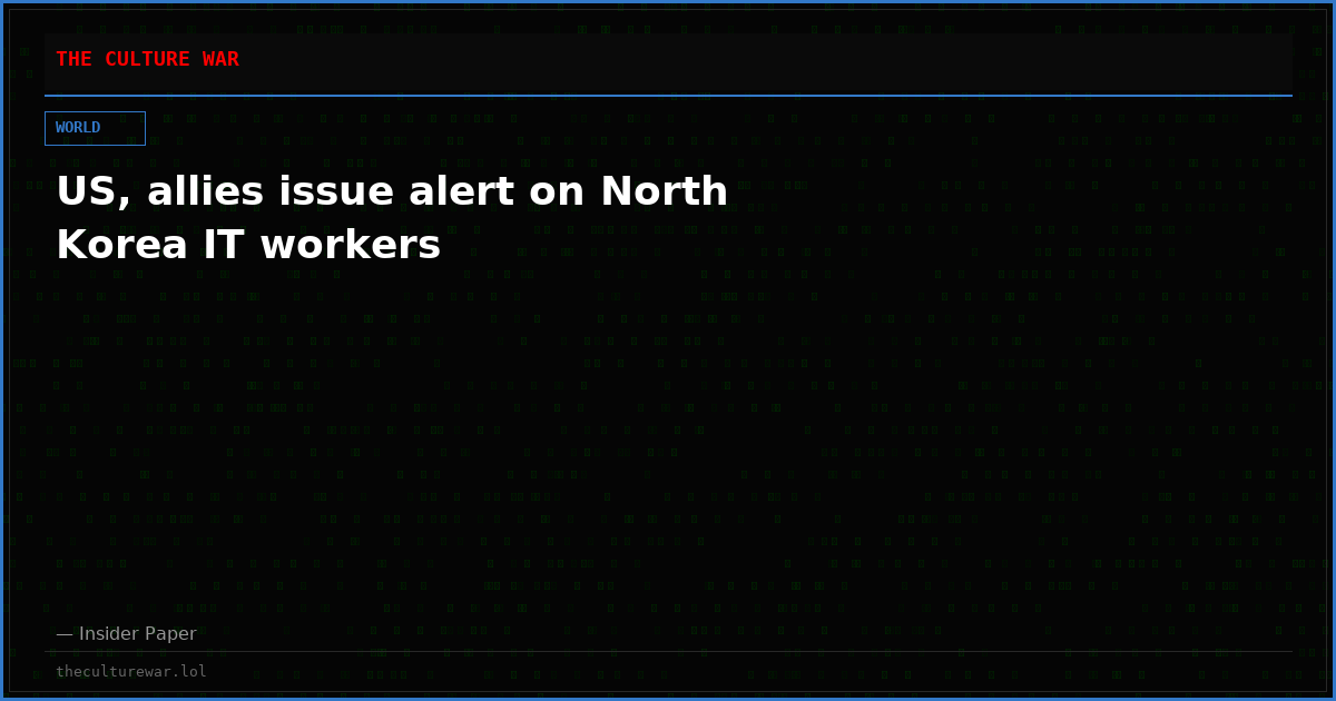 US, allies issue alert on North Korea IT workers