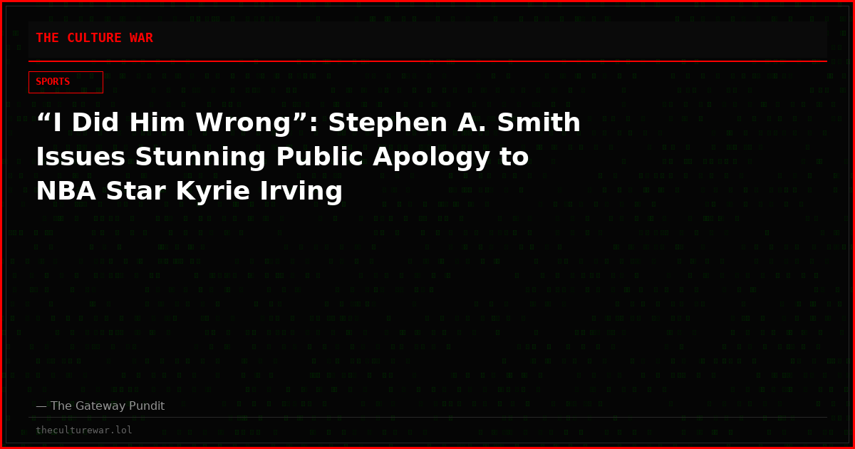 “I Did Him Wrong”: Stephen A. Smith Issues Stunning Public Apology to NBA Star Kyrie Irving