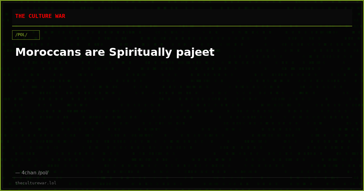 Moroccans are Spiritually pajeet