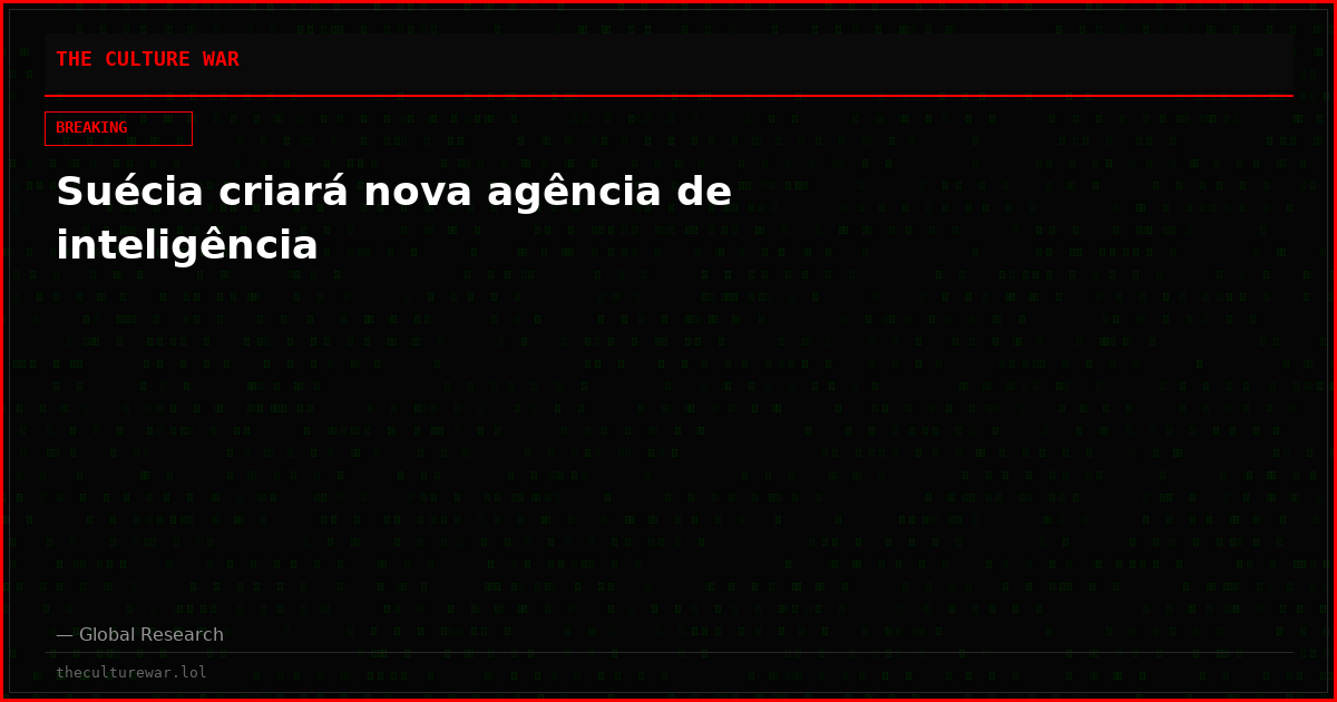 Suécia criará nova agência de inteligência