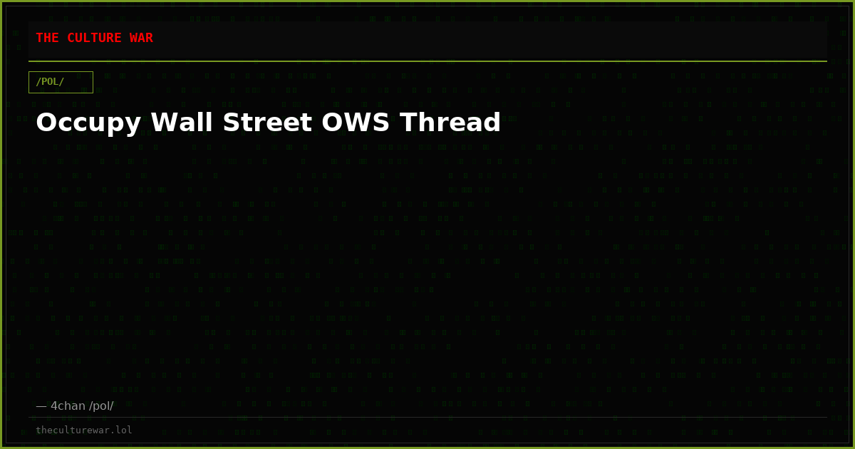 Occupy Wall Street OWS Thread