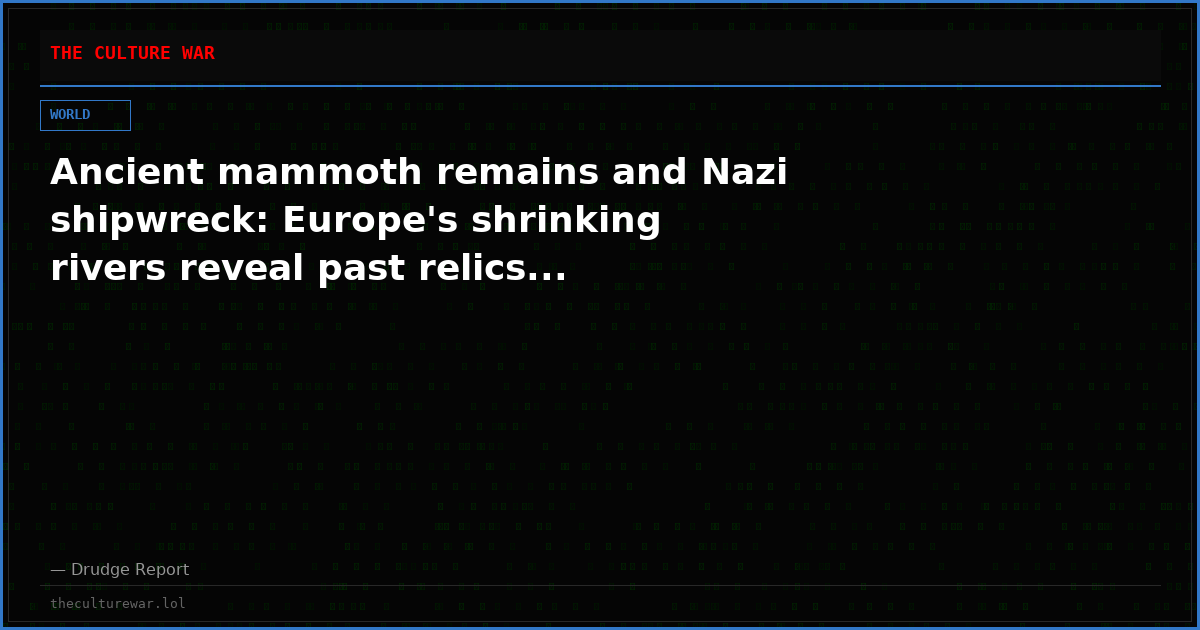 Ancient mammoth remains and Nazi shipwreck: Europe's shrinking rivers reveal past relics...