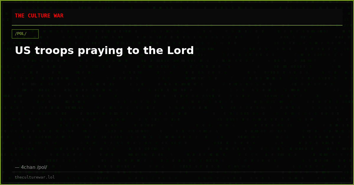 US troops praying to the Lord