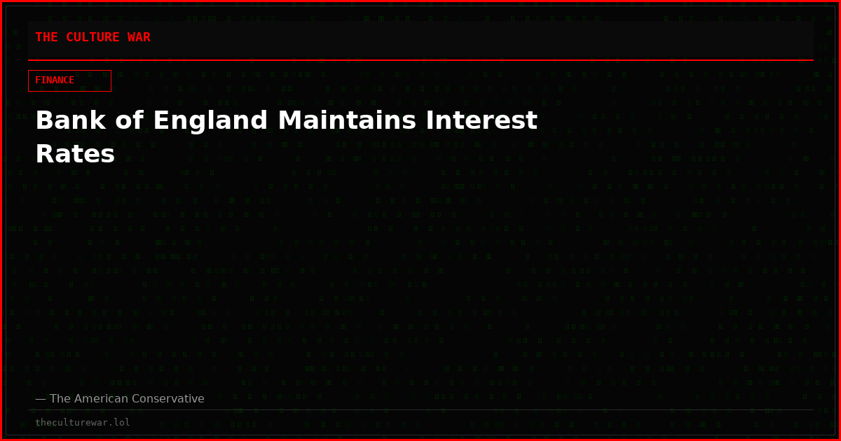 Bank of England Maintains Interest Rates