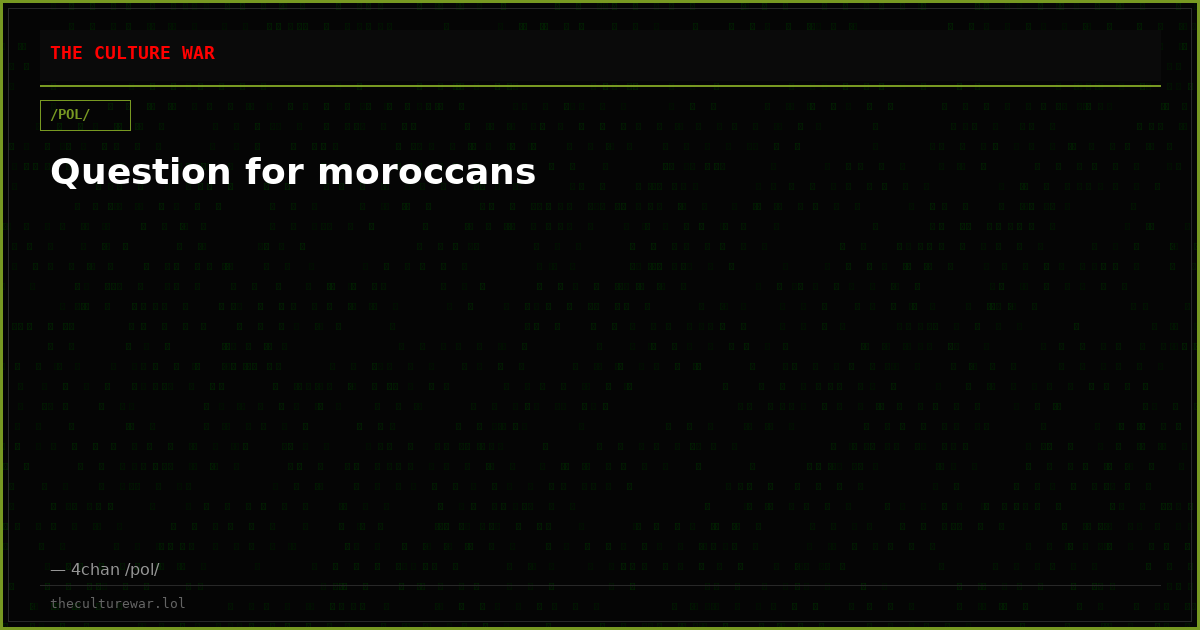 Question for moroccans