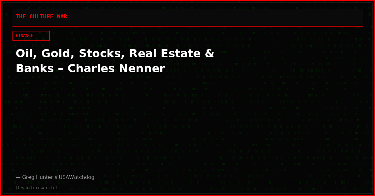Oil, Gold, Stocks, Real Estate & Banks – Charles Nenner