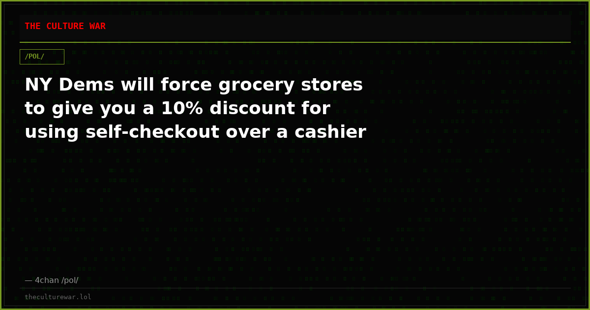 NY Dems will force grocery stores to give you a 10% discount for using self-checkout over a cashier