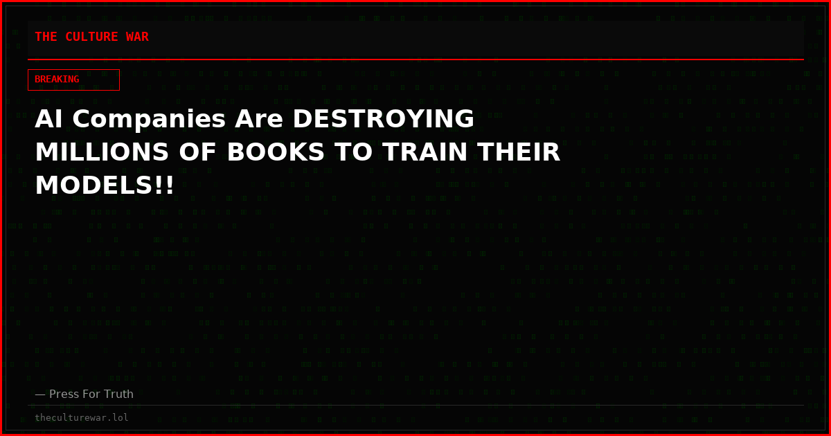 AI Companies Are DESTROYING MILLIONS OF BOOKS TO TRAIN THEIR MODELS!!
