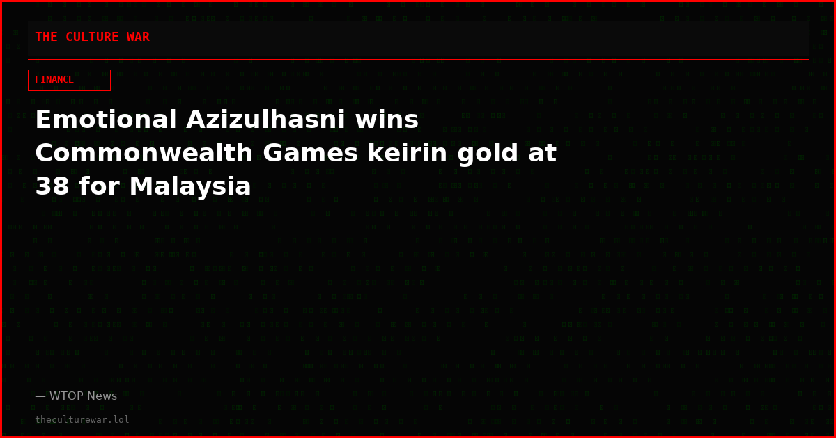 Emotional Azizulhasni wins Commonwealth Games keirin gold at 38 for Malaysia