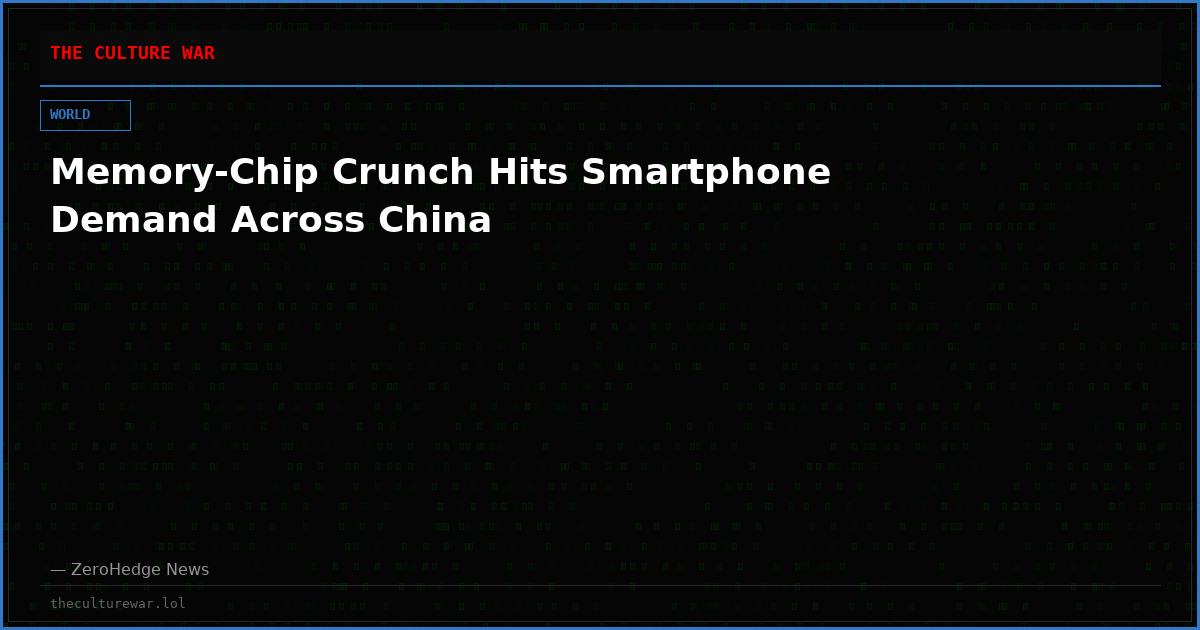 Memory-Chip Crunch Hits Smartphone Demand Across China