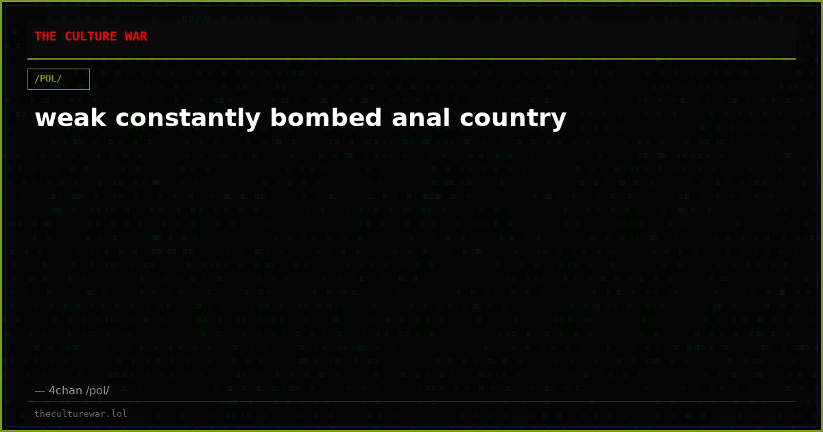 weak constantly bombed anal country