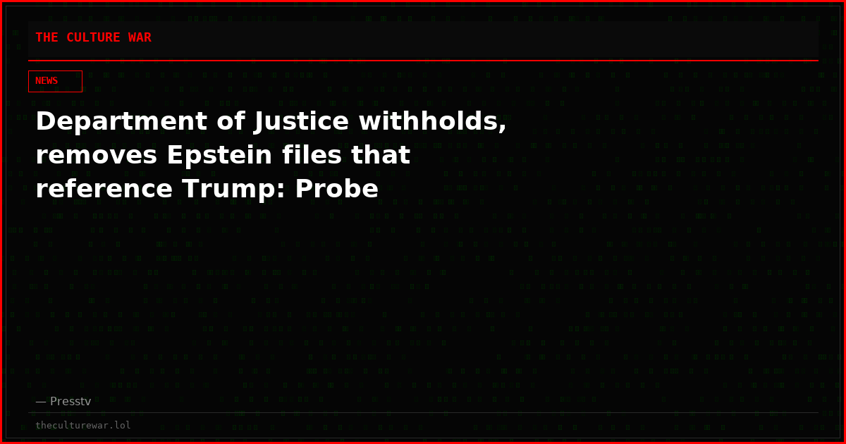 Department of Justice withholds, removes Epstein files that reference Trump: Probe