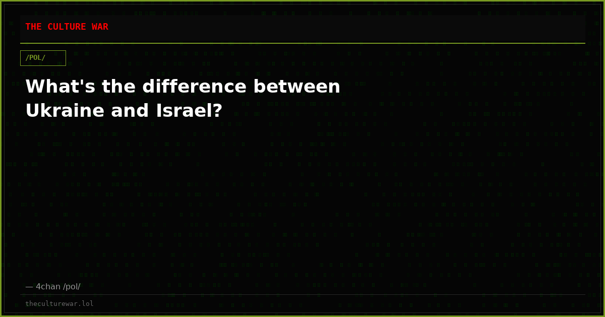 What's the difference between Ukraine and Israel?