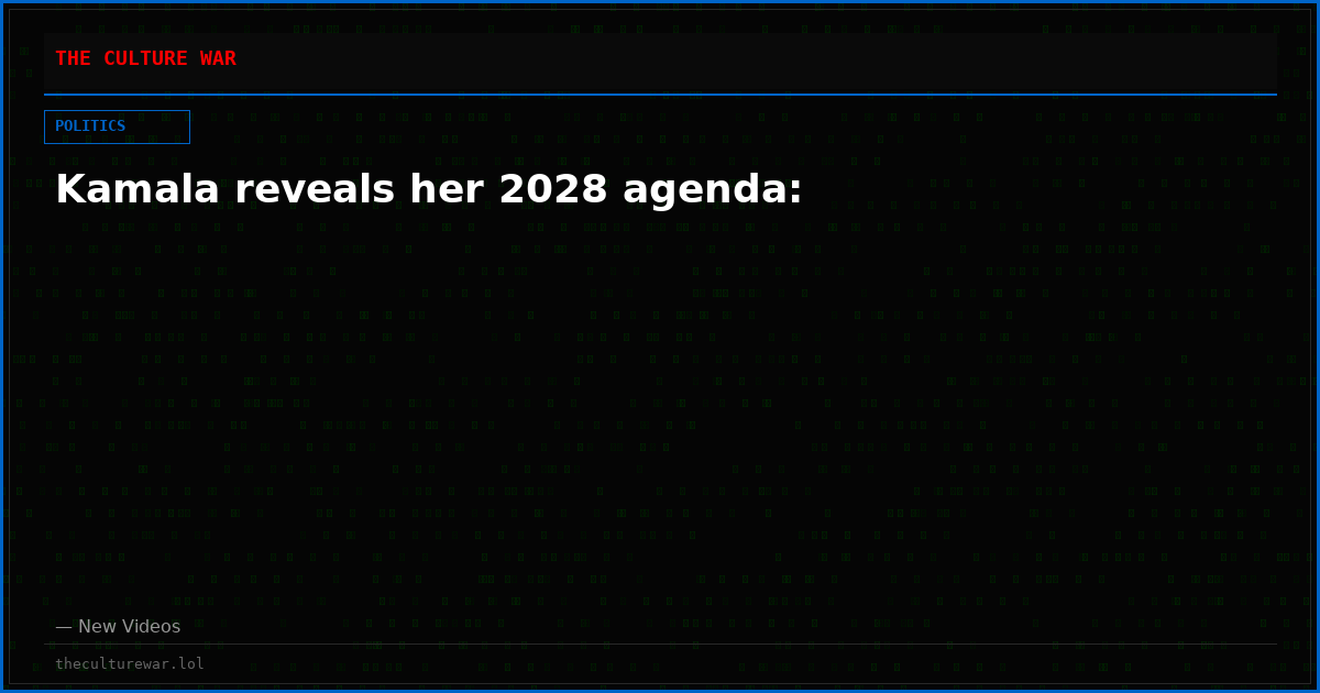 Kamala reveals her 2028 agenda: