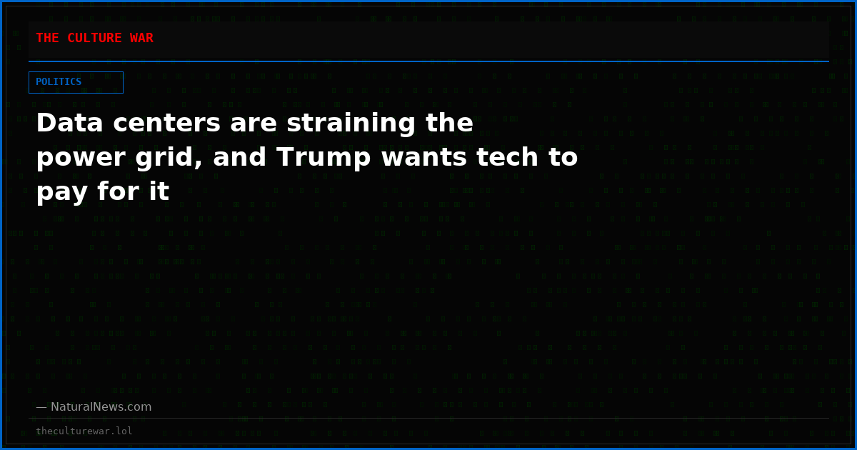 Data centers are straining the power grid, and Trump wants tech to pay for it