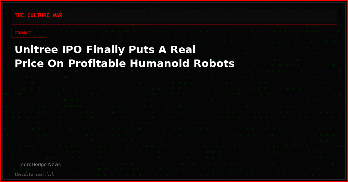 Unitree IPO Finally Puts A Real Price On Profitable Humanoid Robots