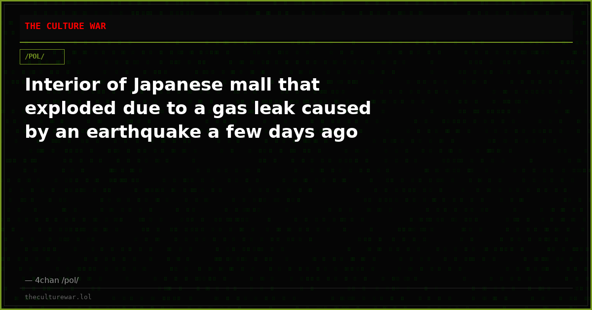 Interior of Japanese mall that exploded due to a gas leak caused by an earthquake a few days ago