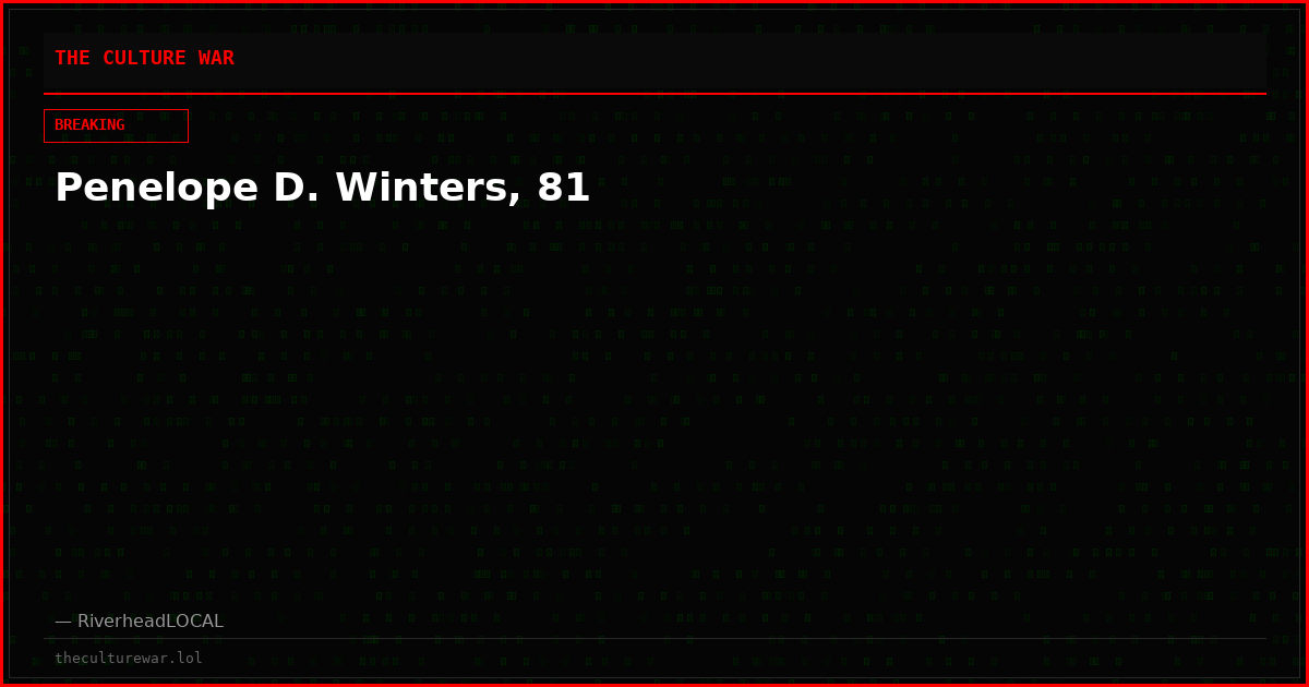 Penelope D. Winters, 81
