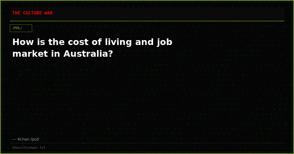 How is the cost of living and job market in Australia?