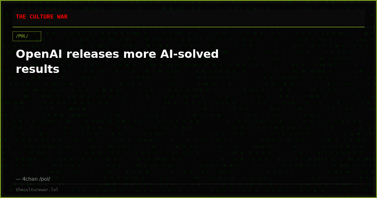 OpenAI releases more AI-solved results