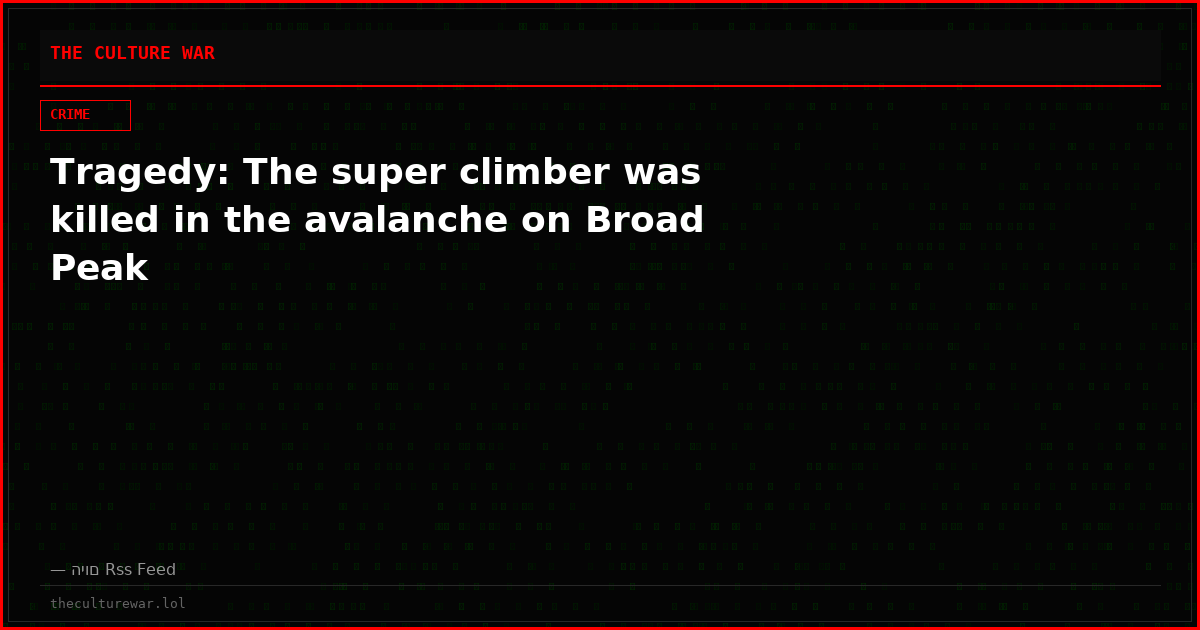 Tragedy: The super climber was killed in the avalanche on Broad Peak