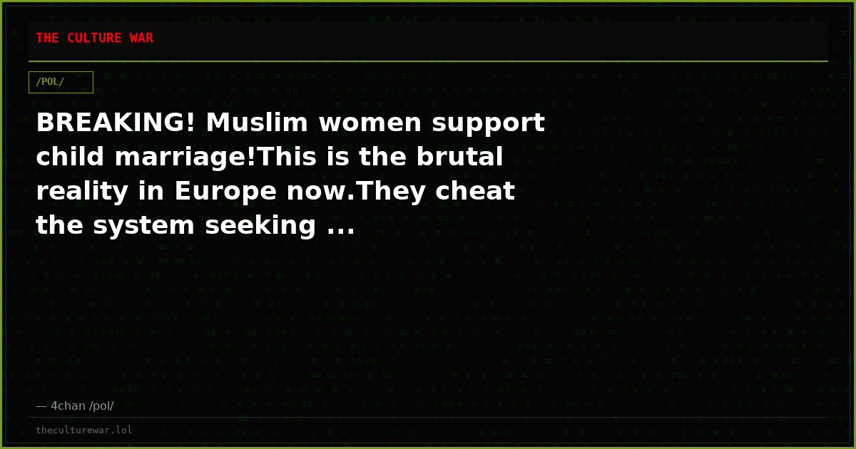 BREAKING! Muslim women support child marriage!This is the brutal reality in Europe now.They cheat the system seeking ...