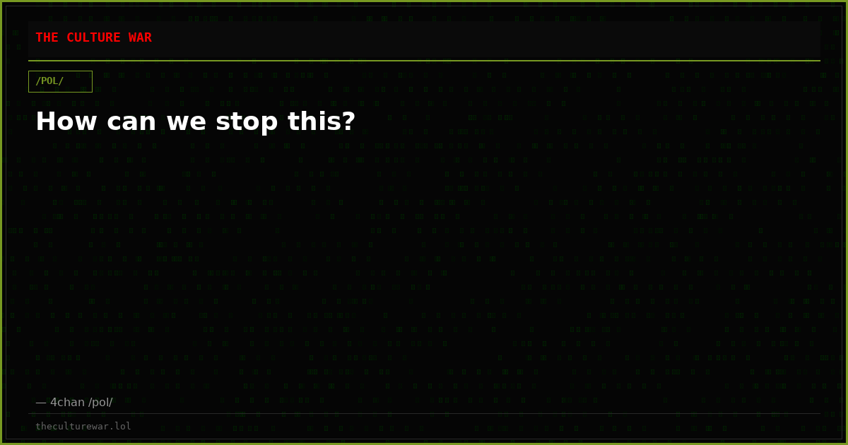 How can we stop this?
