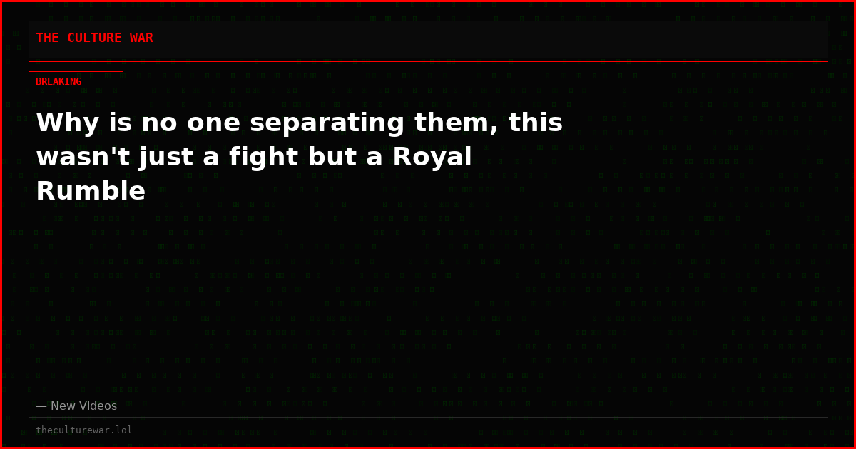 Why is no one separating them, this wasn't just a fight but a Royal Rumble